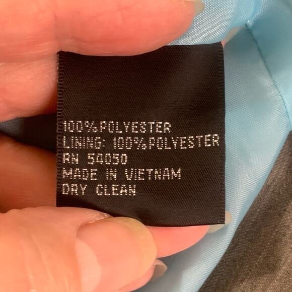 Kasper Size 16 Women's Pinstripe Blazer Jacket Gray Single Button Office Career - Picture 11 of 11